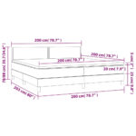 vidaXL Posteľ boxsping s matracom a LED tmavosivá 200x200 cm látka – Obrázok 8
