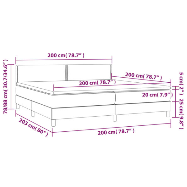 VXL8720287366263_g_en_hd_6.jpg vidaXL Posteľ boxsping s matracom a LED tmavosivá 200x200 cm látka – Obrázok 8