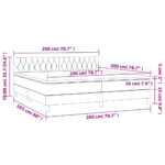 vidaXL Posteľ boxsping s matracom a LED tmavosivá 200x200 cm látka – Obrázok 8