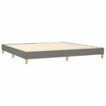 vidaXL Posteľ boxsping s matracom a LED tmavosivá 200x200 cm látka – Obrázok 5