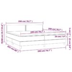 vidaXL Posteľ boxsping s matracom a LED tmavosivá 200x200 cm látka – Obrázok 8