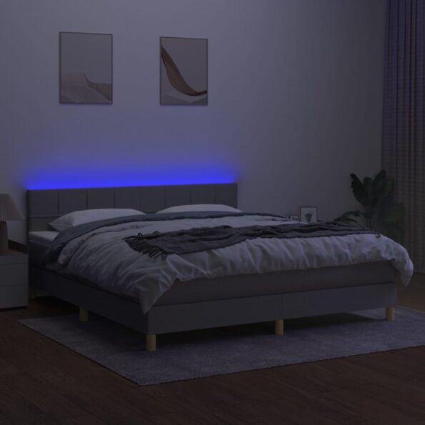 VXL8720287372578_g_en_hd_2.jpg vidaXL Posteľ boxsping s matracom a LED bledosivá 180x200 cm látka – Obrázok 4