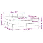 vidaXL Posteľ boxsping s matracom a LED bledosivá 180x200 cm látka – Obrázok 8