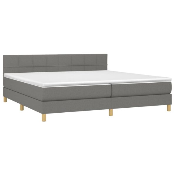 VXL8720287372660_g_en_hd_1.jpg vidaXL Posteľ boxsping s matracom a LED tmavosivá 200x200 cm látka – Obrázok 3