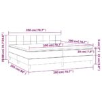 vidaXL Posteľ boxsping s matracom a LED tmavosivá 200x200 cm látka – Obrázok 8