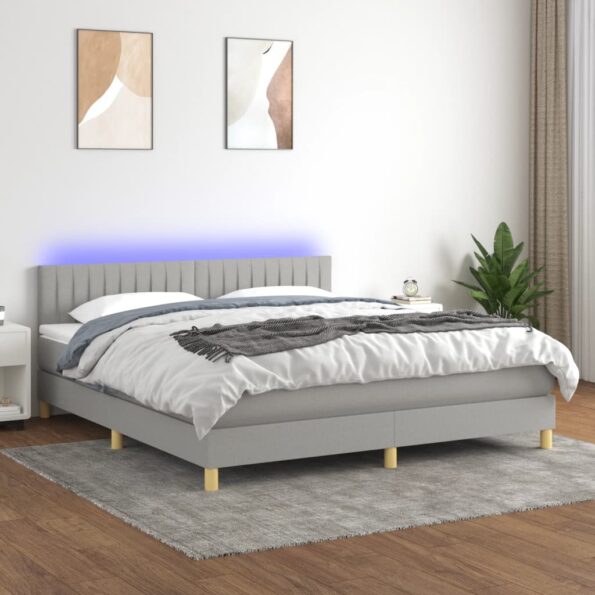 VXL8720287374176_m_en_hd_1.jpg vidaXL Posteľ boxsping s matracom a LED bledosivá 180x200 cm látka – Obrázok 1