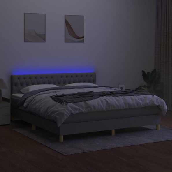 VXL8720287374978_g_en_hd_2.jpg vidaXL Posteľ boxsping s matracom a LED bledosivá 180x200 cm látka – Obrázok 4