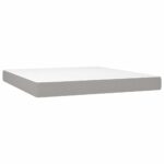 vidaXL Posteľ boxsping s matracom a LED bledosivá 180x200 cm látka – Obrázok 6