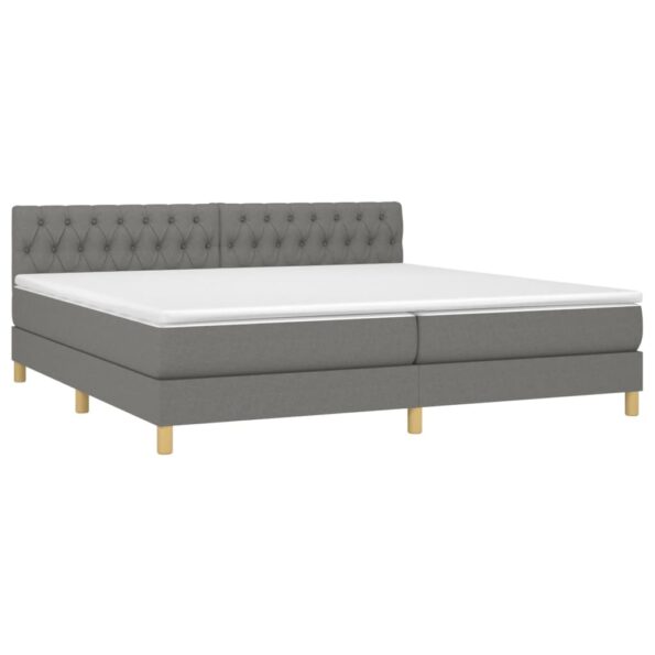 VXL8720287375067_g_en_hd_1.jpg vidaXL Posteľ boxsping s matracom a LED tmavosivá 200x200 cm látka – Obrázok 3