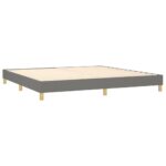 vidaXL Posteľ boxsping s matracom a LED tmavosivá 200x200 cm látka – Obrázok 5