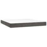 vidaXL Posteľ boxsping s matracom a LED tmavosivá 180x200 cm zamat – Obrázok 6