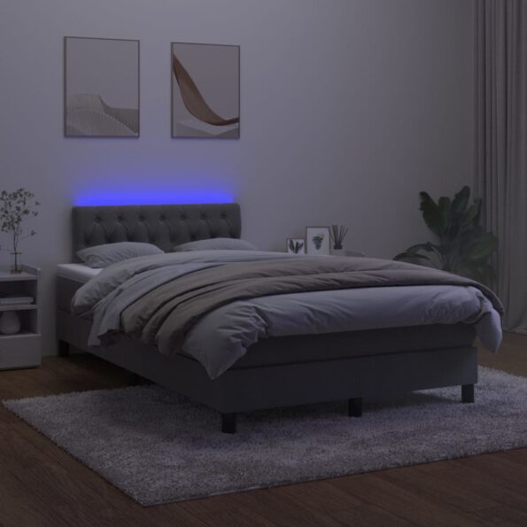 VXL8720287380986_g_en_hd_2.jpg vidaXL Posteľ boxsping s matracom a LED tmavosivá 120x200 cm zamat – Obrázok 4
