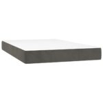 vidaXL Posteľ boxsping s matracom a LED tmavosivá 120x200 cm zamat – Obrázok 6