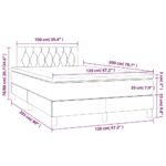 vidaXL Posteľ boxsping s matracom a LED tmavosivá 120x200 cm zamat – Obrázok 8