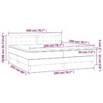 vidaXL Posteľ boxsping s matracom a LED čierna 200x200 cm zamat – Obrázok 8