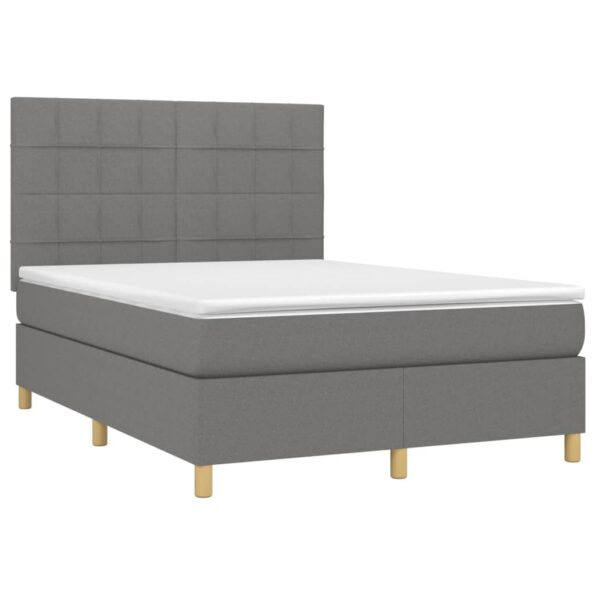 VXL8720287389620_g_en_hd_1.jpg vidaXL Posteľ boxsping s matracom a LED tmavosivá 140x200 cm látka – Obrázok 3