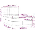 vidaXL Posteľ boxsping s matracom a LED tmavosivá 140x200 cm látka – Obrázok 8