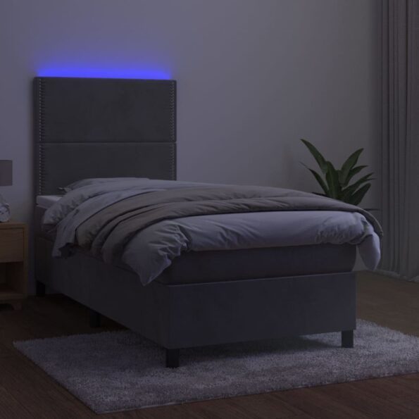 VXL8720287395713_g_en_hd_2.jpg vidaXL Posteľ boxsping s matracom a LED bledosivá 100x200 cm zamat – Obrázok 4