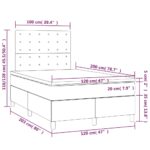 vidaXL Posteľ boxsping s matracom a LED tmavosivá 120x200 cm zamat – Obrázok 8