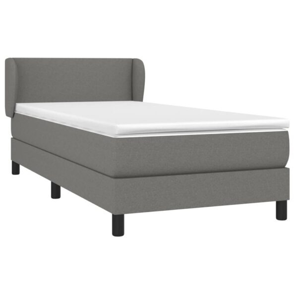 vidaXL Boxspring posteľ s matracom tmavosivá 100x200 cm látka – Obrázok 3