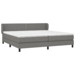 vidaXL Boxspring posteľ s matracom tmavosivá 200x200 cm látka – Obrázok 3