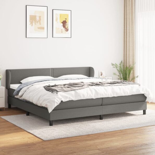 VXL8720287400660_m_en_hd_1.jpg vidaXL Boxspring posteľ s matracom tmavosivá 200x200 cm látka – Obrázok 1
