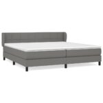 vidaXL Boxspring posteľ s matracom tmavosivá 200x200 cm látka – Obrázok 2