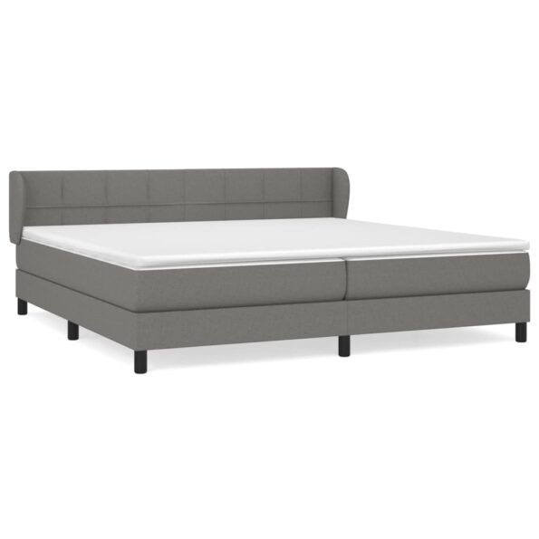 vidaXL Boxspring posteľ s matracom tmavosivá 200x200 cm látka – Obrázok 2