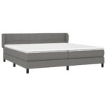 vidaXL Boxspring posteľ s matracom tmavosivá 200x200 cm látka – Obrázok 3