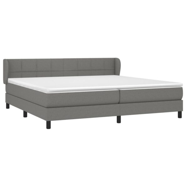 vidaXL Boxspring posteľ s matracom tmavosivá 200x200 cm látka – Obrázok 3