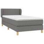 vidaXL Boxspring posteľ s matracom tmavosivá 90x200 cm látka – Obrázok 3