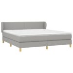vidaXL Boxspring posteľ s matracom bledosivá 180x200 cm látka – Obrázok 3
