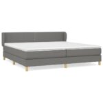 vidaXL Boxspring posteľ s matracom tmavosivá 200x200 cm látka – Obrázok 2