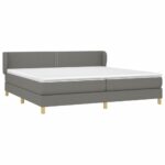vidaXL Boxspring posteľ s matracom tmavosivá 200x200 cm látka – Obrázok 3