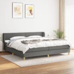vidaXL Boxspring posteľ s matracom tmavosivá 200x200 cm látka