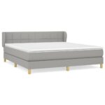 vidaXL Boxspring posteľ s matracom bledosivá 180x200 cm látka – Obrázok 2