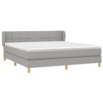 vidaXL Boxspring posteľ s matracom bledosivá 180x200 cm látka – Obrázok 3