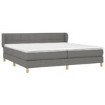 vidaXL Boxspring posteľ s matracom tmavosivá 200x200 cm látka – Obrázok 3