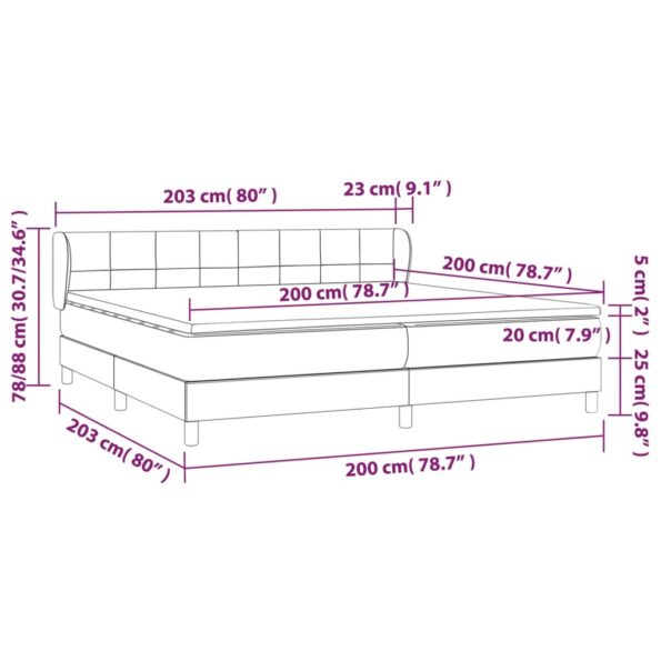 VXL8720287407065_g_en_hd_5.jpg vidaXL Boxspring posteľ s matracom tmavosivá 200x200 cm látka – Obrázok 7