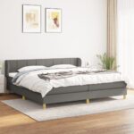 vidaXL Boxspring posteľ s matracom tmavosivá 200x200 cm látka
