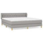 vidaXL Boxspring posteľ s matracom bledosivá 180x200 cm látka – Obrázok 2