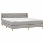 vidaXL Boxspring posteľ s matracom bledosivá 180x200 cm látka – Obrázok 3