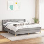 vidaXL Boxspring posteľ s matracom bledosivá 180x200 cm látka