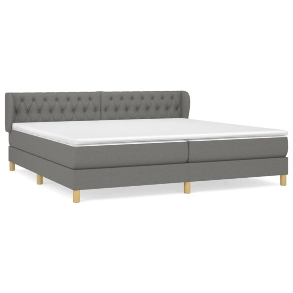 vidaXL Boxspring posteľ s matracom tmavosivá 200x200 cm látka – Obrázok 2