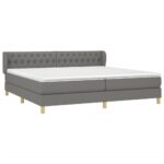 vidaXL Boxspring posteľ s matracom tmavosivá 200x200 cm látka – Obrázok 3