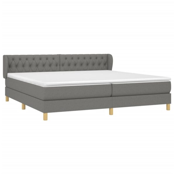 vidaXL Boxspring posteľ s matracom tmavosivá 200x200 cm látka – Obrázok 3