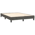 vidaXL Posteľný rám boxspring s matracom tmavosivý 140x200 cm zamat – Obrázok 4
