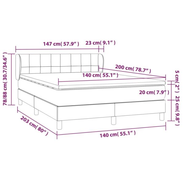 VXL8720287413707_g_en_hd_5.jpg vidaXL Posteľný rám boxspring s matracom tmavosivý 140x200 cm zamat – Obrázok 7