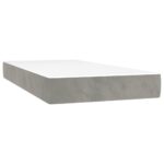 vidaXL Posteľný rám boxsping s matracom bledosivý 200x200 cm zamat – Obrázok 5