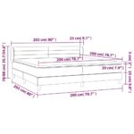 vidaXL Posteľný rám boxsping s matracom bledosivý 200x200 cm zamat – Obrázok 7